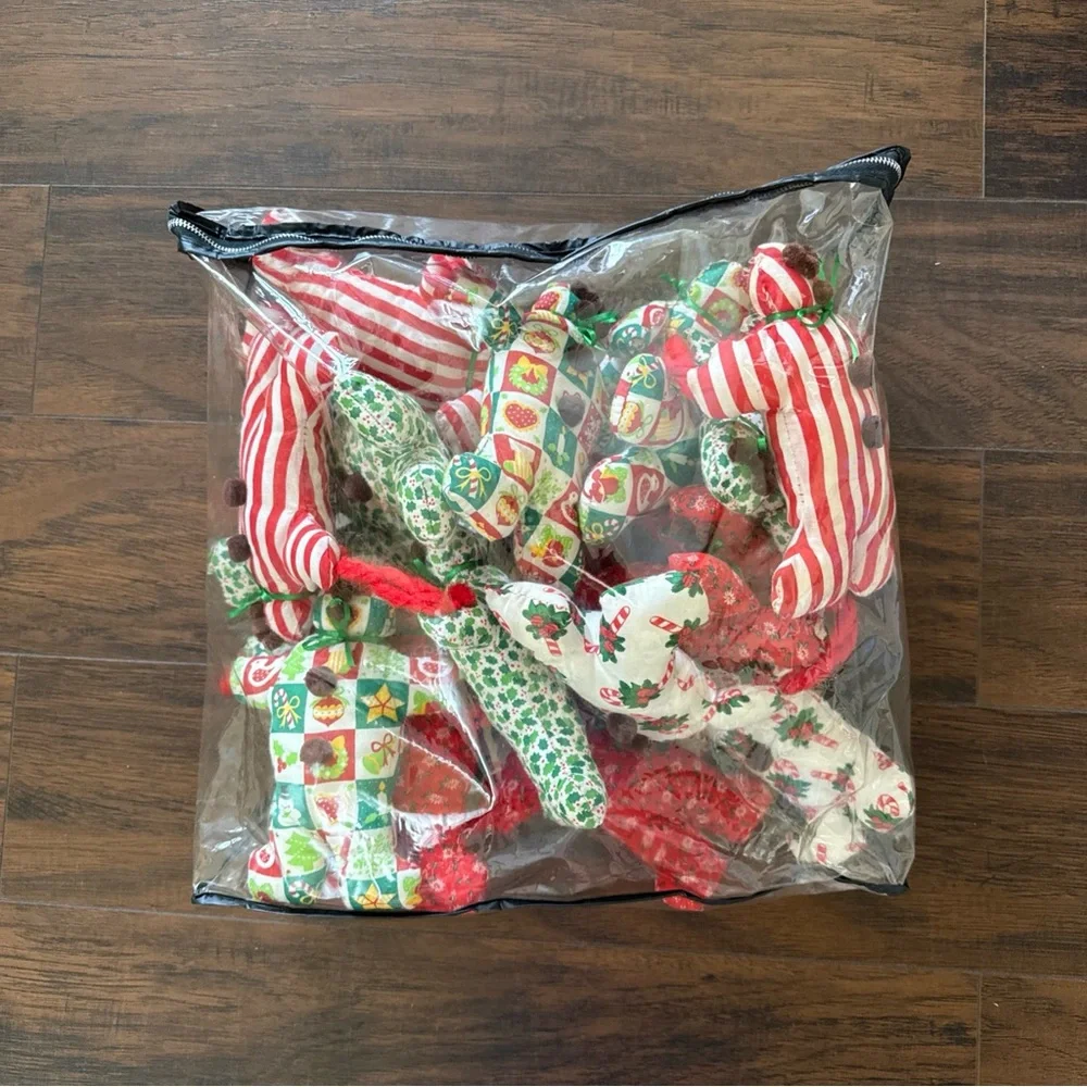 VTG Christmas Hand Sewn Fabric Gingerbread Men Garland;Extra Long 13 Feet (156”)
